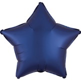 Balónek hvězda foliová satén tmavě modrá